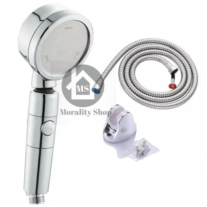 Hand shower Mandi set 812C- hemat air bisa di putar 360 ON OFF E20