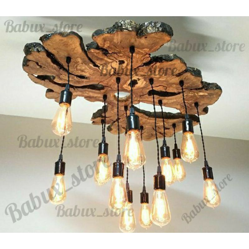 Lampu hias ruang tamu mewah/dari Potongan kayu jati besar