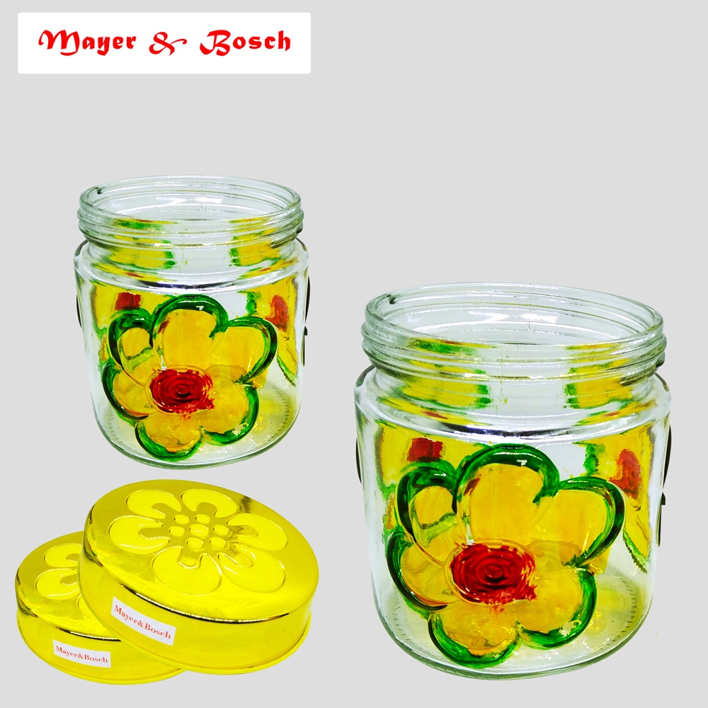 FM - Toples Kaca Mayer dan Bosch 3 in 1 Canister Motif + Rak