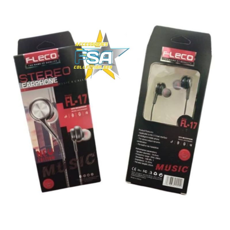 Headset Fleco FL-17 Bass Earphone Hf Fleco FL-17 Bass Handset Handsfree Fleco FL17 Stereo