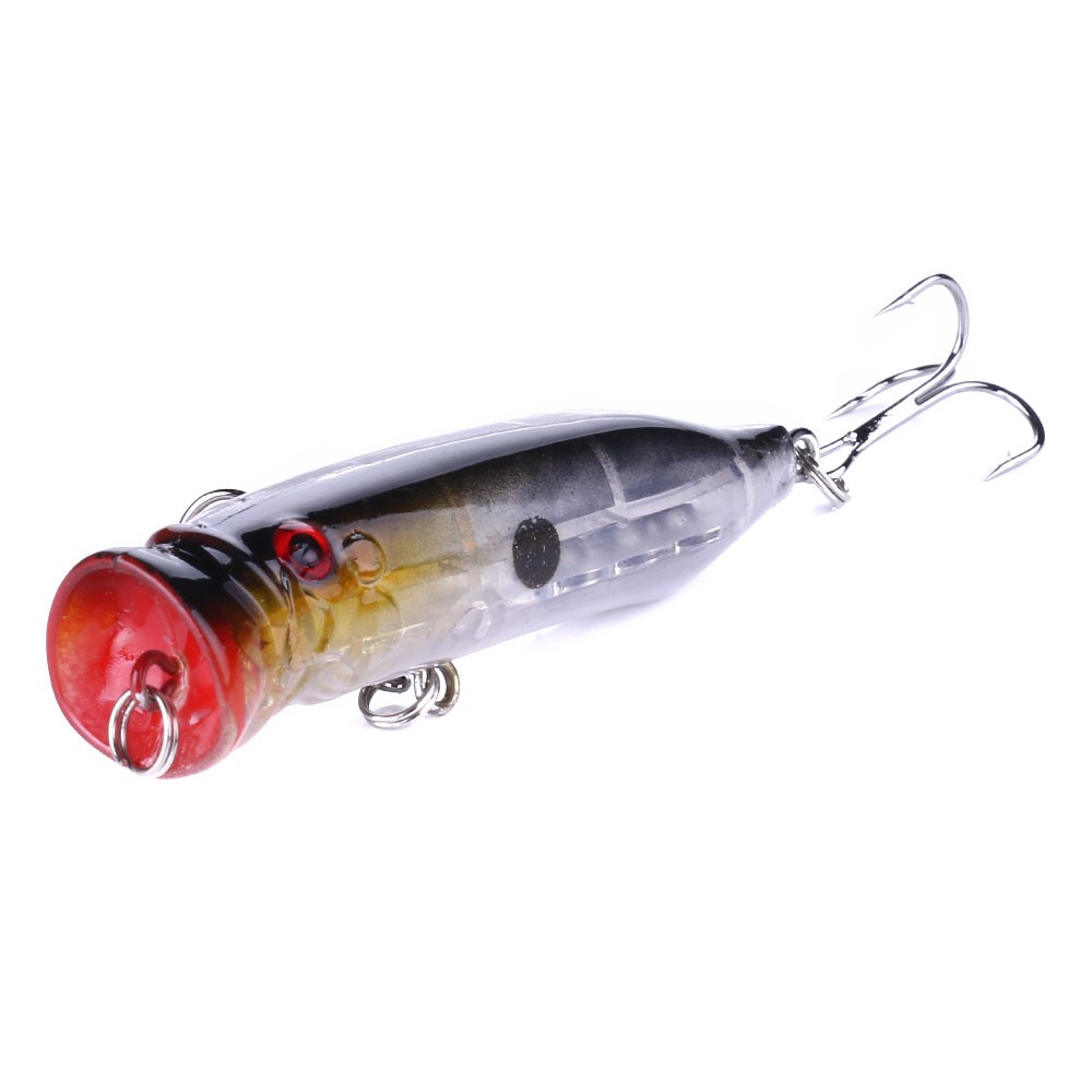 HENGJIA 6pcs 7.2cm/9.5g Popper Umpan Pancing Swimbait Minnow Fishing Lure Ikan Bait Bass Topwater