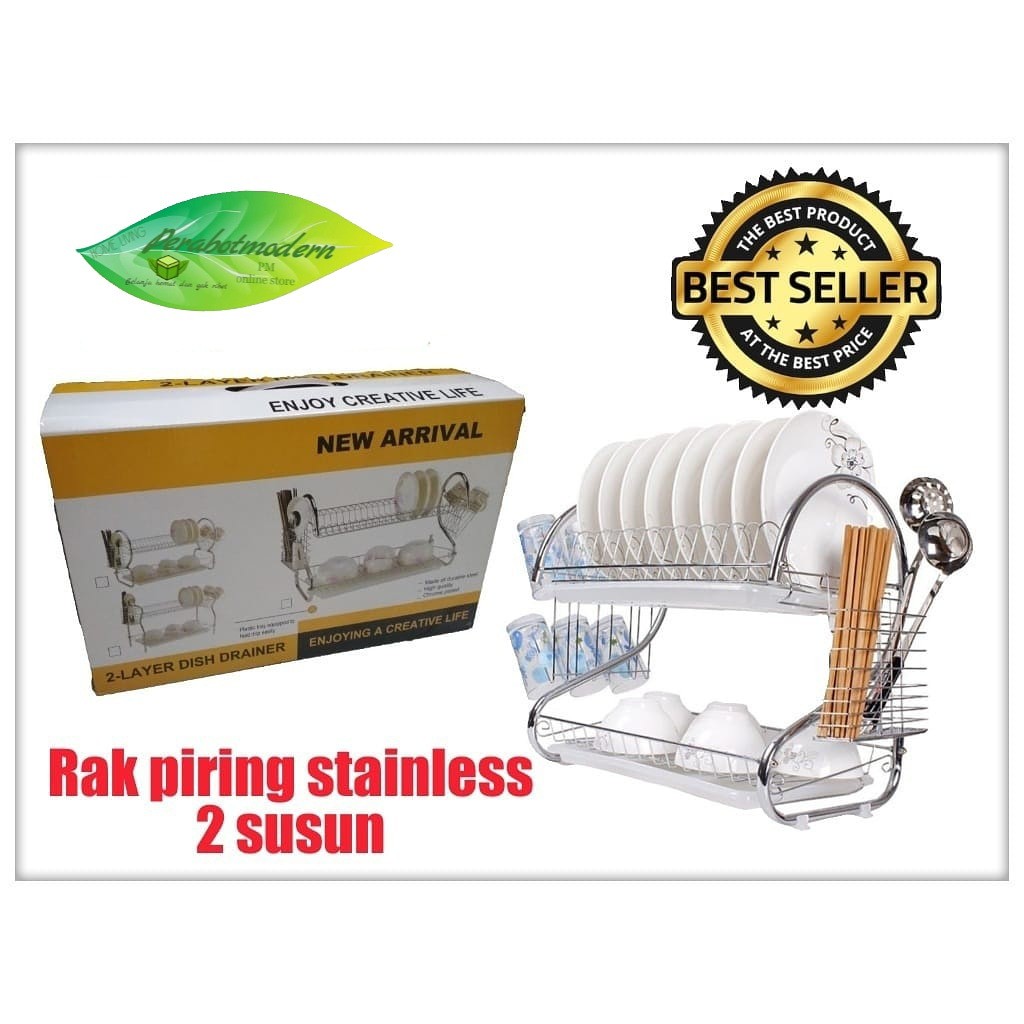  RAK  PIRING  STAINLESS  2 SUSUN Shopee Indonesia