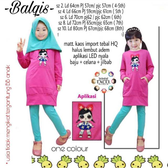 Setelan anak + hijab balqis by excel