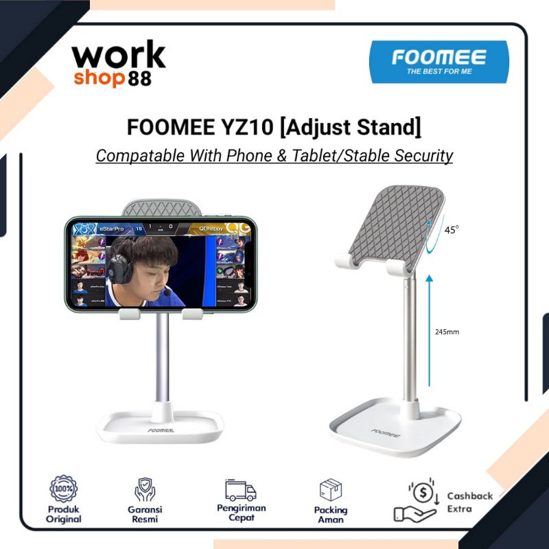 Baru FOOMEE Adjust Stand YZ10 - New Original - Dudukan Anti slip silicon / Kompatibel Dengan Tablet 