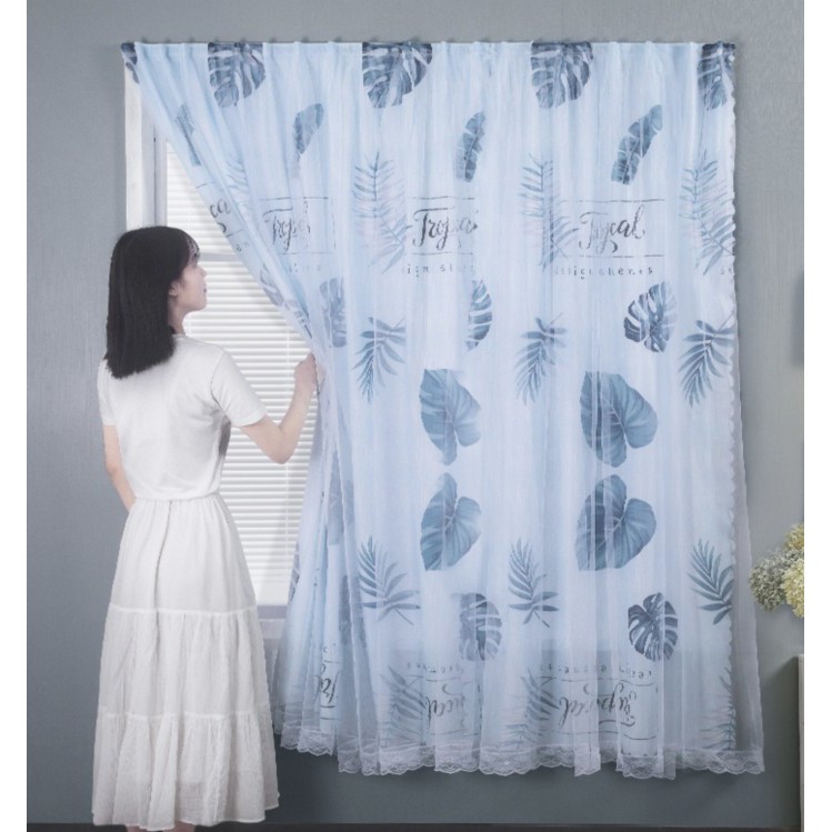 HiH Gorden magic velcro Tirai hordeng pasang tanpa bor tanpa paku