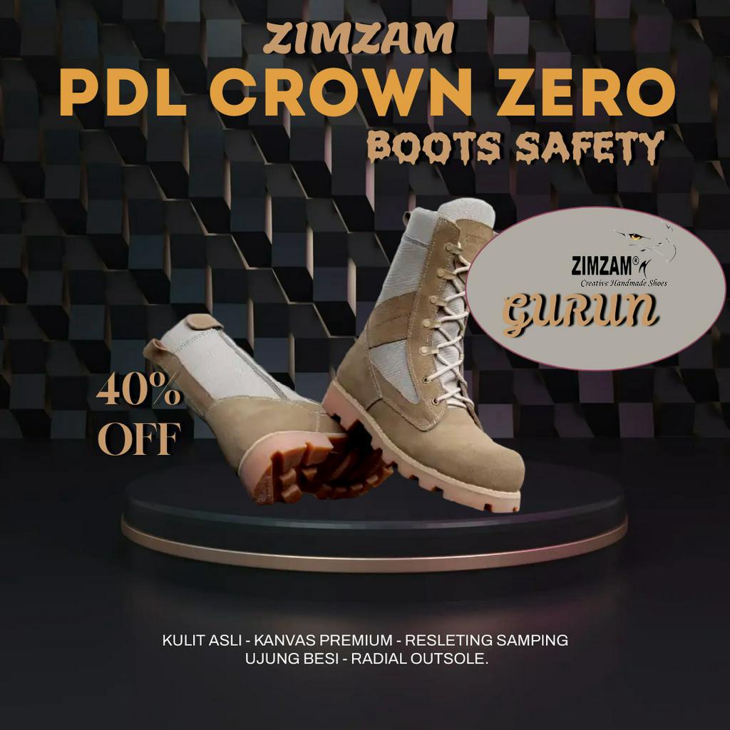 SEPATU PDL CROWN ZERO CREAM GURUN KULIT ASLI RADIAL