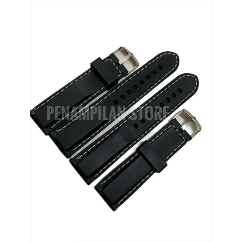 Strap Tali Jam Tangan Karet benang putih size 22mm