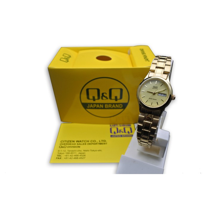 Q&Q QQ Analog Jam Tangan Wanita Rantai Gold BB15-010Y Original