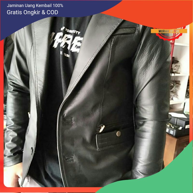 Jaket Kulit Domba Asli Model Jas Blazer Pria Casual Made In Garut