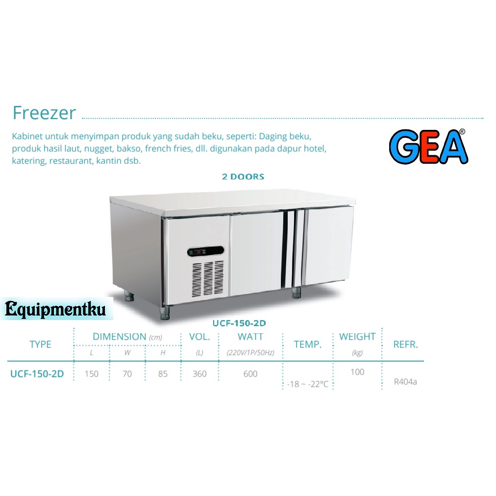 Undercounter Freezer GEA UCF-150-2D