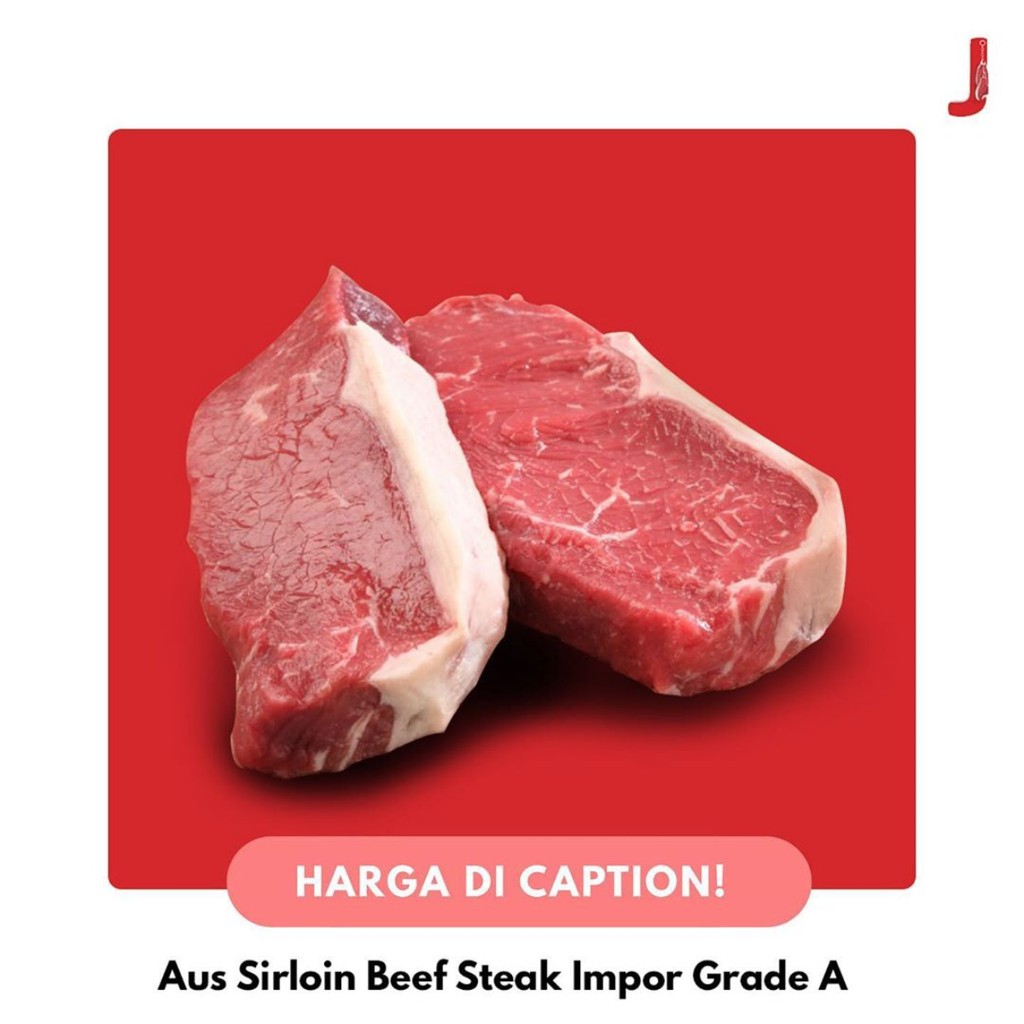 

AUS Sirloin Beef Steak Impor Grade A 200gr