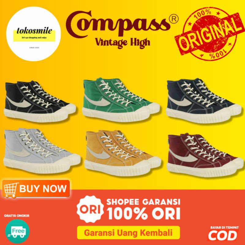 [READY STOCK & 100% ORIGINAL] Sepatu Compass Vintage High
