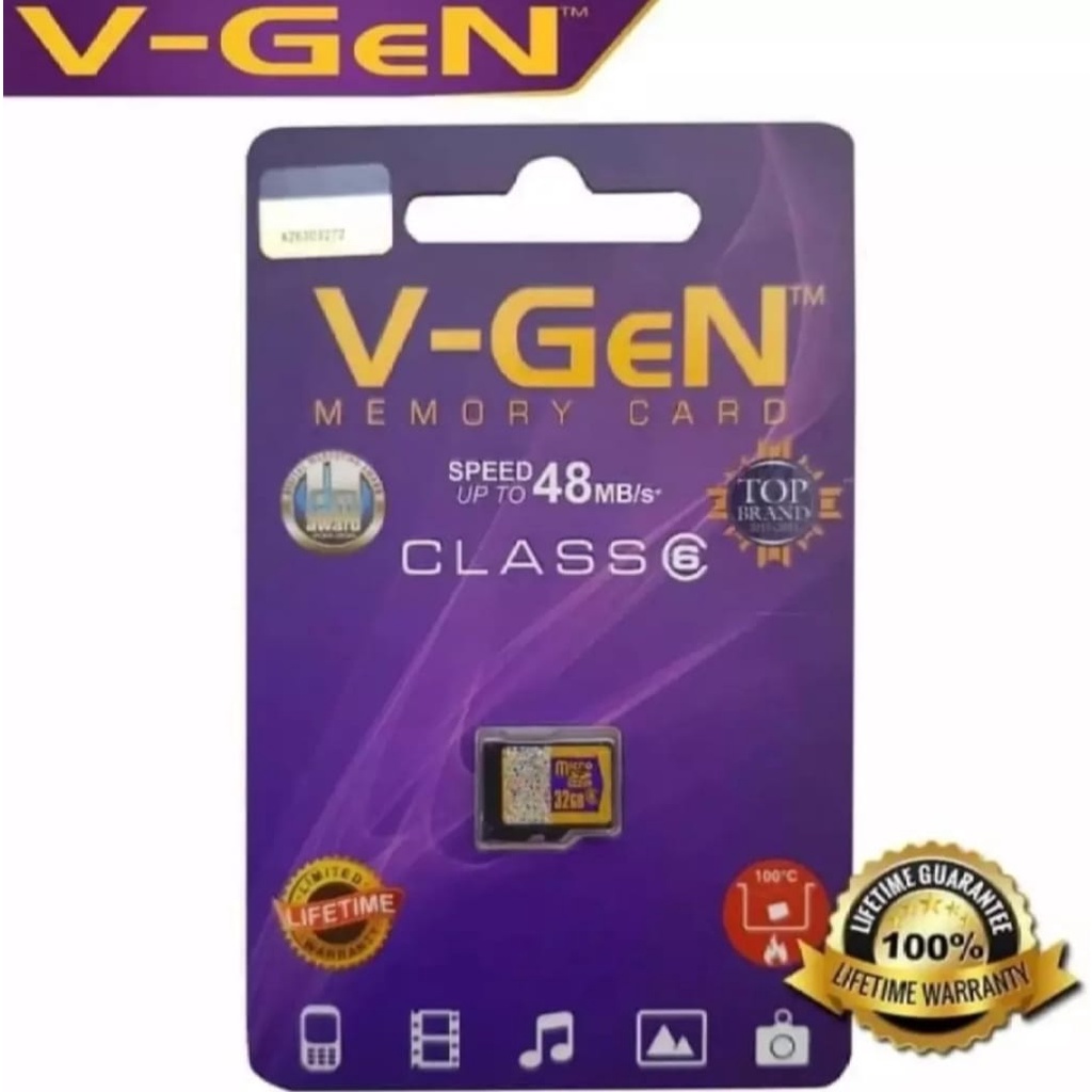 MEMORY CARD / MICRO SD / MICRO SDHC 4GB / 8GB / 16GB / 32GB V-GEN CLASS 6 48MB/s - MEMORY MICRO SD HP V-GEN-ORIGINAL