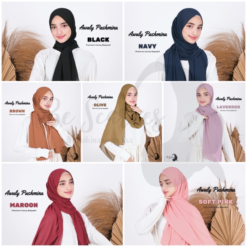 Awaly Pashmina / ORIGINAL Ceruty Premium Babydoll Pashmina 175 x 75 (NON LABEL)