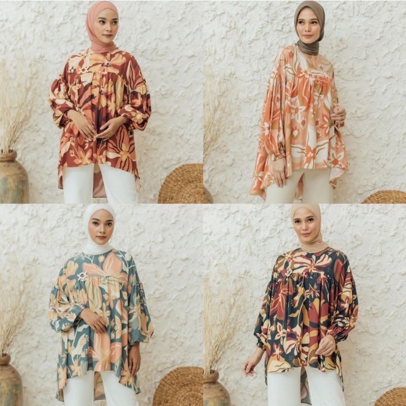 poppy blouse in deep ocean by wearing klamby