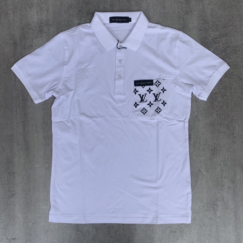 Kaos Polo Pria Louis Vuitton LV Monogran Pocket