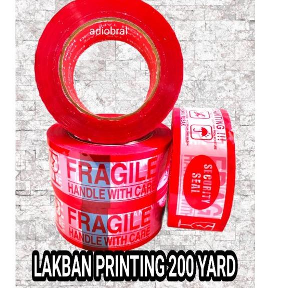 

[KODE ZP6DZ] NEW!! LAKBAN PRINTING 48mm × 200'YARD fragile & jangan dibanting