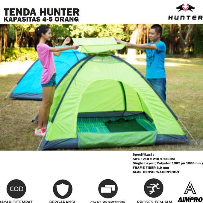 AIMPRO Tenda HUNTER Kapasitas 4-5 Orang Waterproof - Tenda Camping