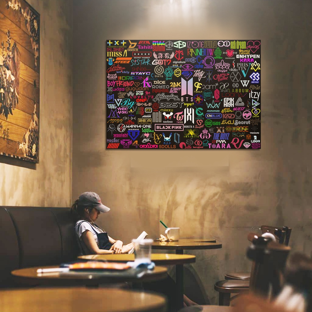 Poster KPOP LOGO Aesthetic All K-POP Simbol Ukuran Super Besar Tempel Dinding Walldecor Musik Blackp