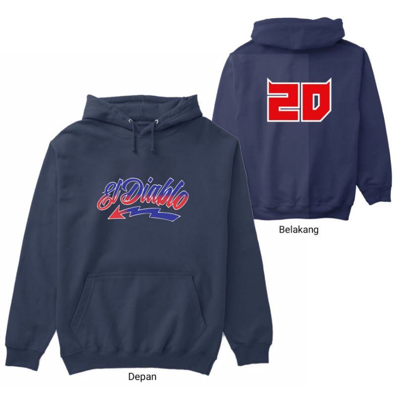 Jaket Hoodie EL DIABLO 20 FABIO QUARTARARO Pria Wanita Custom Distro Polos Tebal