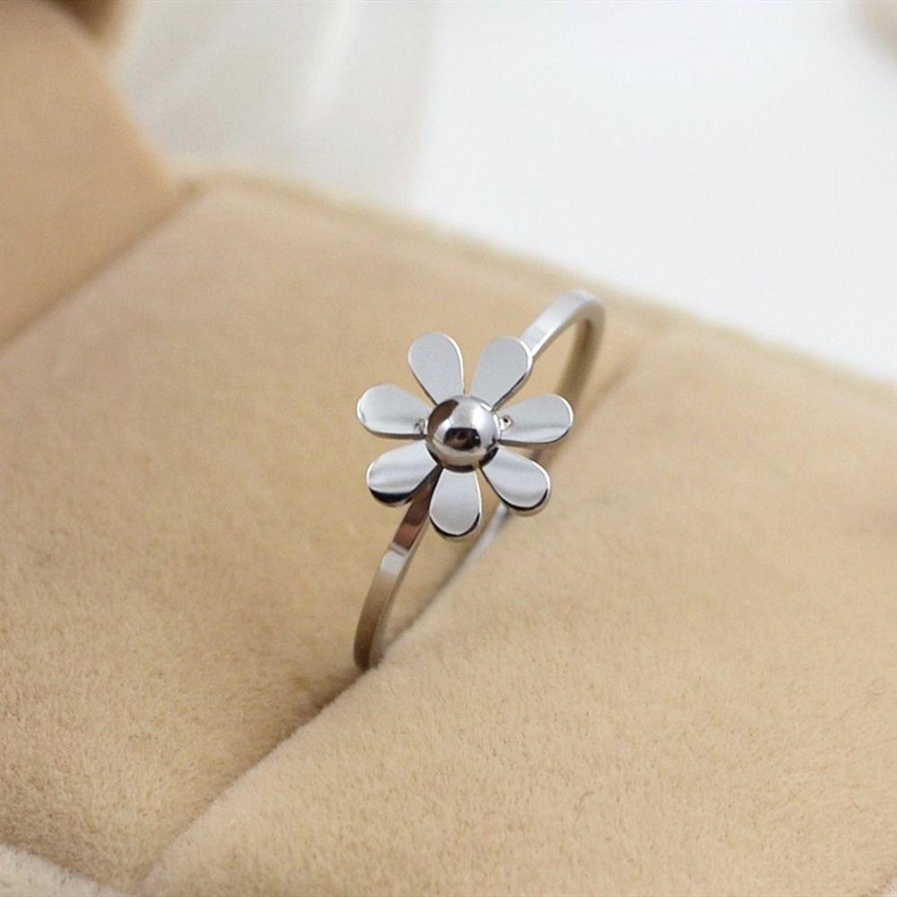 Lily Cincin Titanium Wanita Camelia Kawin Cincin Jari Telunjuk Rose Gold