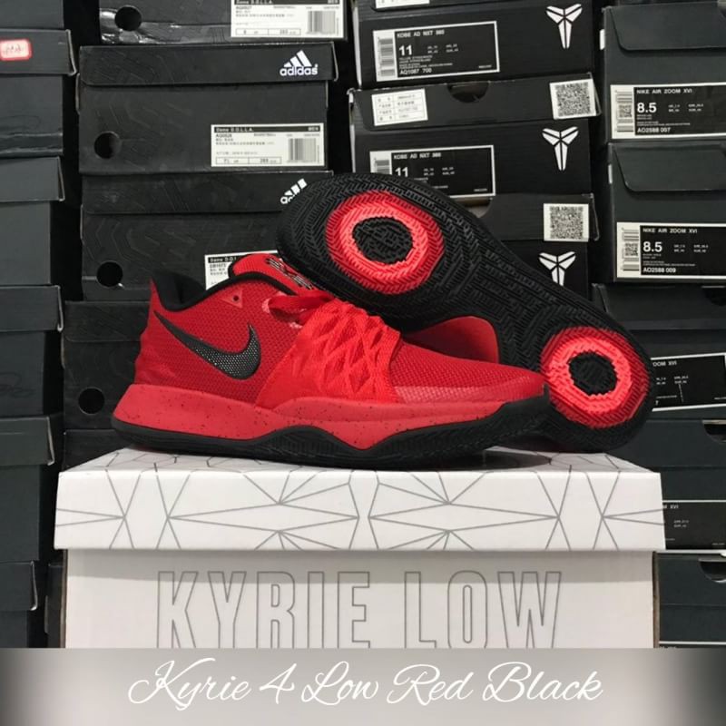 New Kyrie 4 Low 'Red Black / Sepatu Basket Irving Merah Hitam