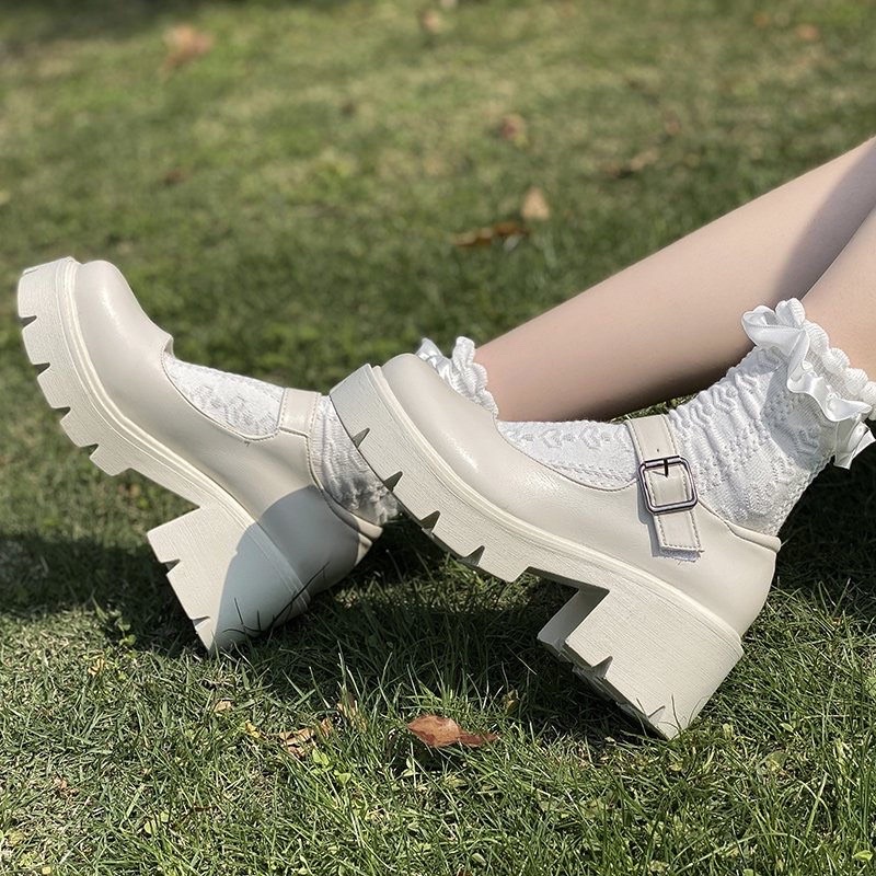 [PO] Mary Jane Platform Shoes | sepatu hak lolita gaya korea jepang model wanita wedges santai aesthetic