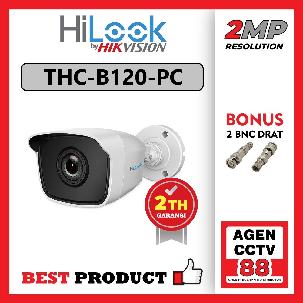 Kamera CCTV Outdoor HILOOK THC-B120-PC 1080p 2MP Free 2 BNC Drat Agen CCTV 88