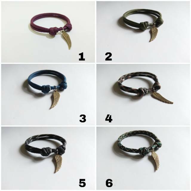 Gelang paracord [ charm sayap ]