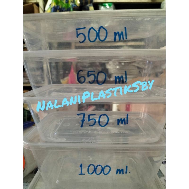 THINWALL RECTANGLE/BOX KOTAK PLASTIK/ KOTAK MAKAN 500ML