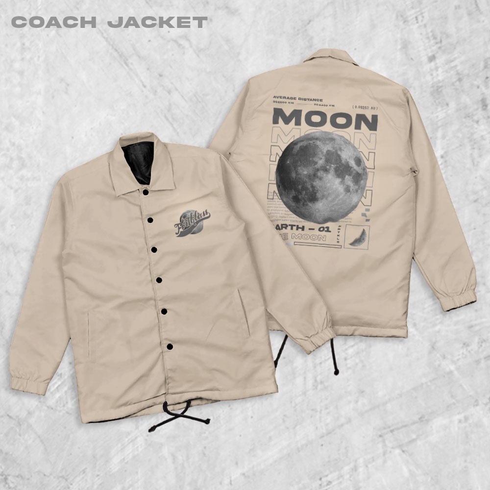 Fortglass Moon Coach Jaket Pria Outwear Unisex Parasut