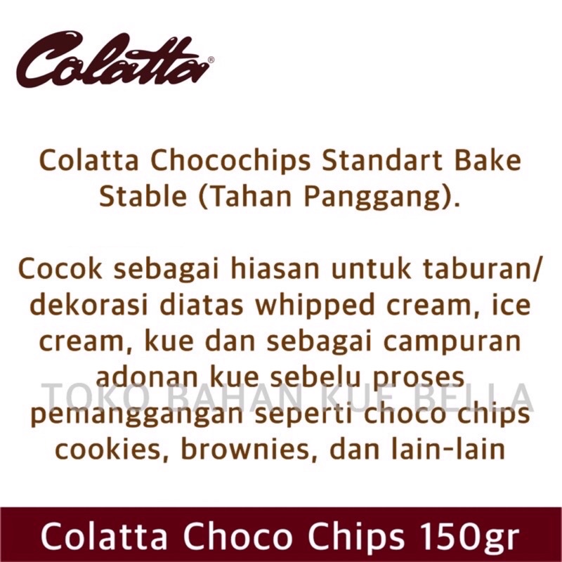 COLATTA Choco Chips 250gr (REPACK) Collata Kerucut