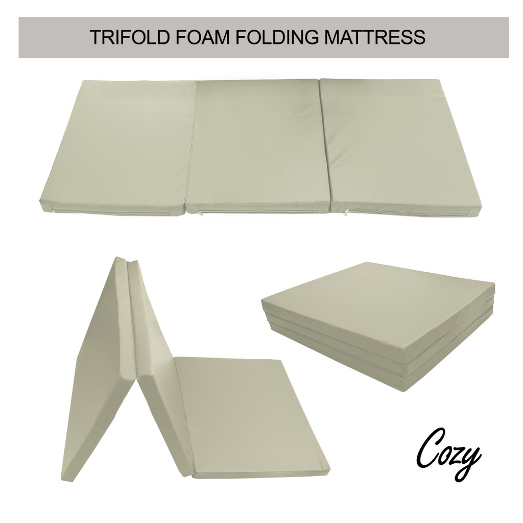 Trifold Folding Mattress COZY Kasur Lipat Waterproof Matras for Travel Excercise Yoga