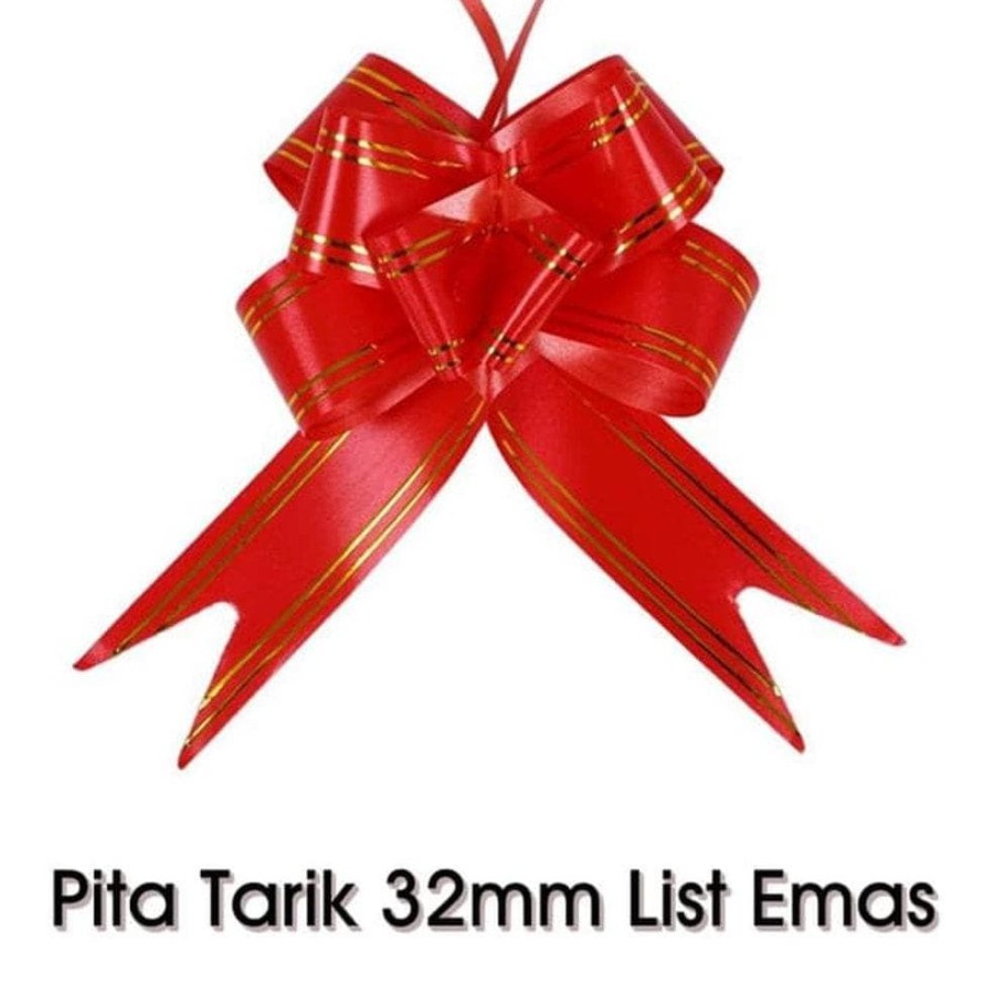 Pita Tarik Lis Emas 32mm Ribbon Serut Besar 32 mm Gold Stripe Warna Warni Dekorasi Gift Kado DIY Hadiah Parcel Souvenir Ulang Tahun Anniversary Birthday Party Wisuda Graduate Bouquete Bucket Pesta Prakarya Kerajinan Craft Crafting Art Seni Colorful Malang