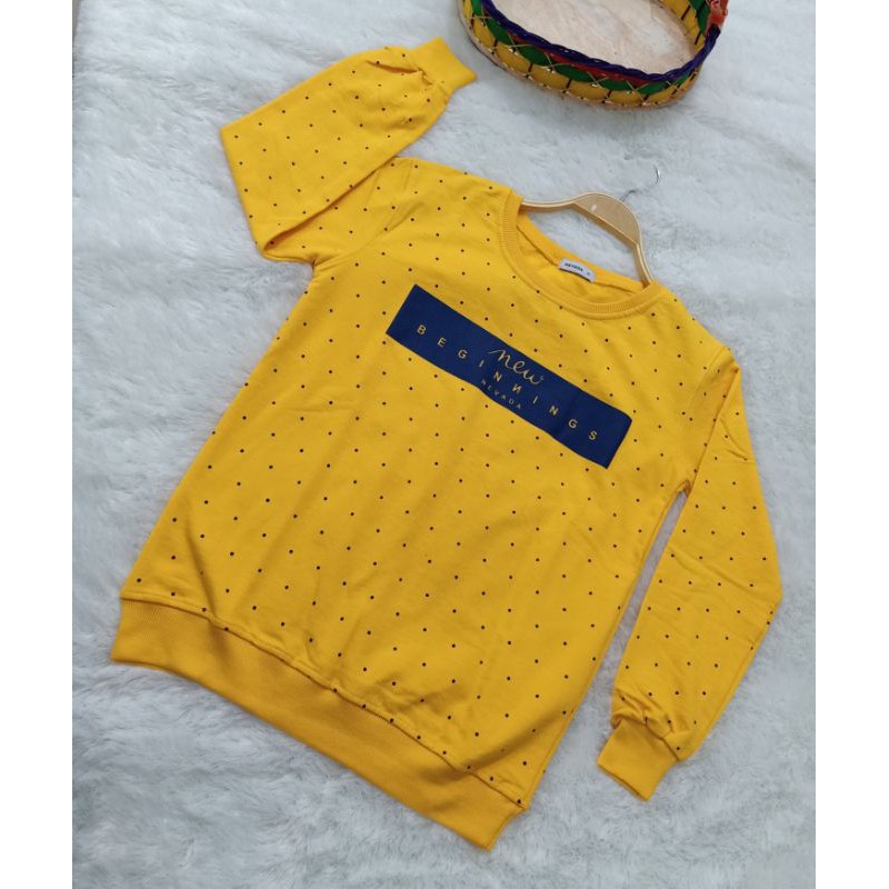 Sweater Cewe NEVADA Polkadot // Sweater Wanita Murah-Kuning Polka