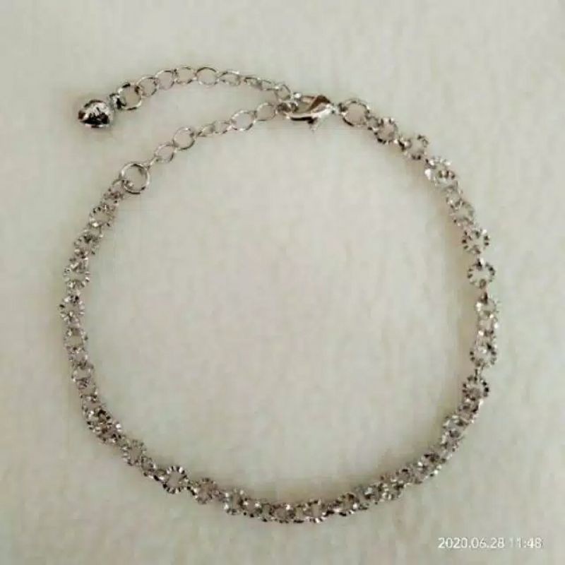 Fourfashion Gelang Tangan Dewasa Silver rante Nori