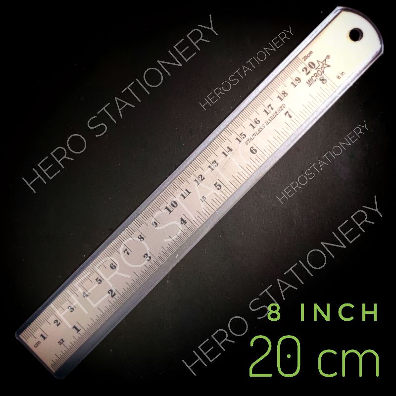 

Penggaris besi stainless steel metal ruler 20 cm