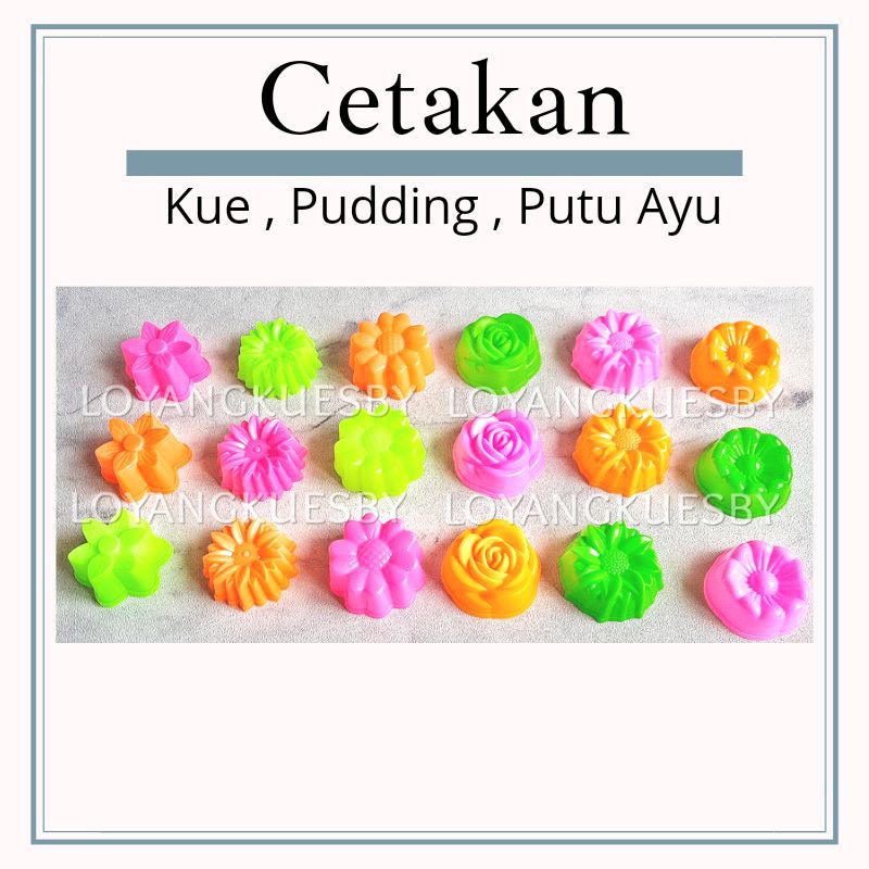 Cetakan Plastik Kue Kukus bolu kukus Puding Agar Putu Ayu Talam Jelly Bunga Jasmine Sakura