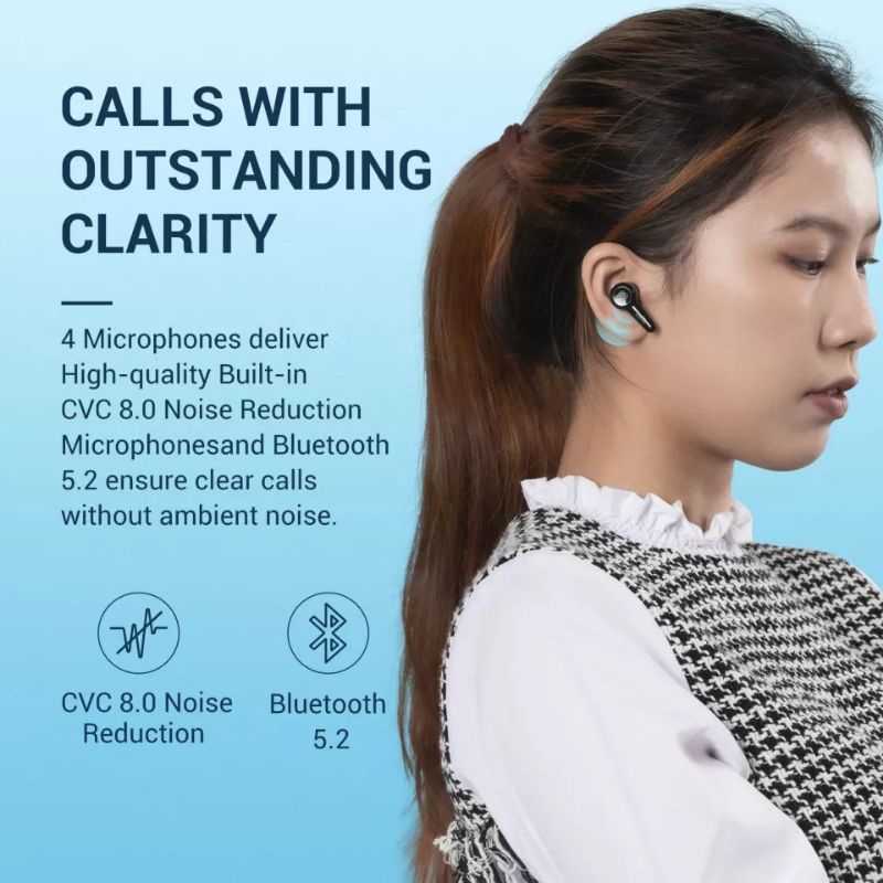 233621 Pearl II Pro TWS Earbuds BT5.2 QCC3046 APTX Adaptive Hybrid ANC