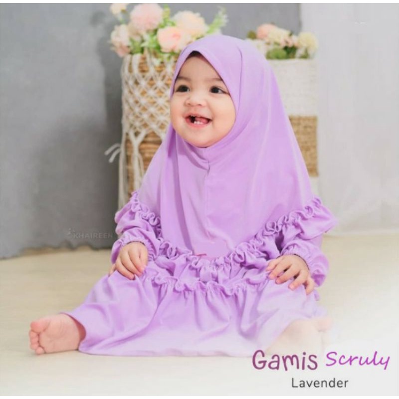 Baju Gamis Anak Bayi Balita Perempuan 0 1 2 3 4 5 6 7 8 9 10 11 12 Bulan 1 2 Tahun Set Hijab S Curly