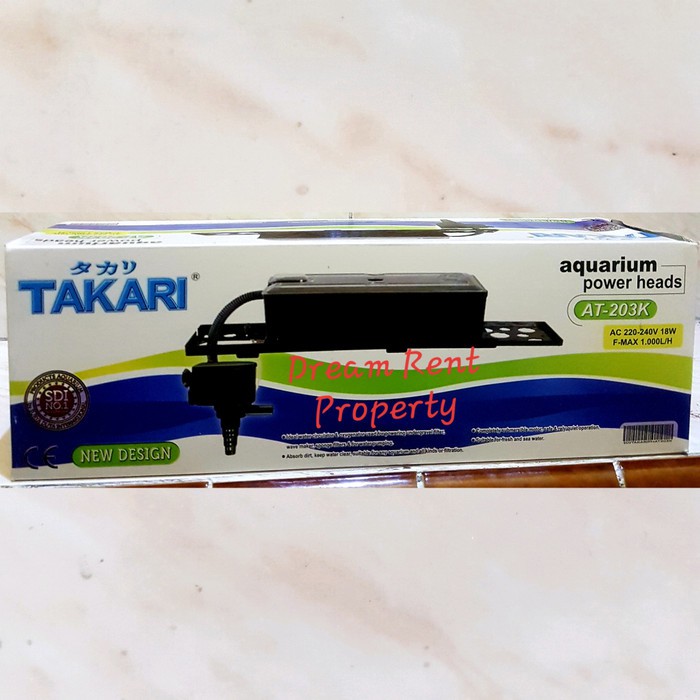 1 set Aquarium Box Top Filter Akuarium + Pompa Takari AT-203K 203