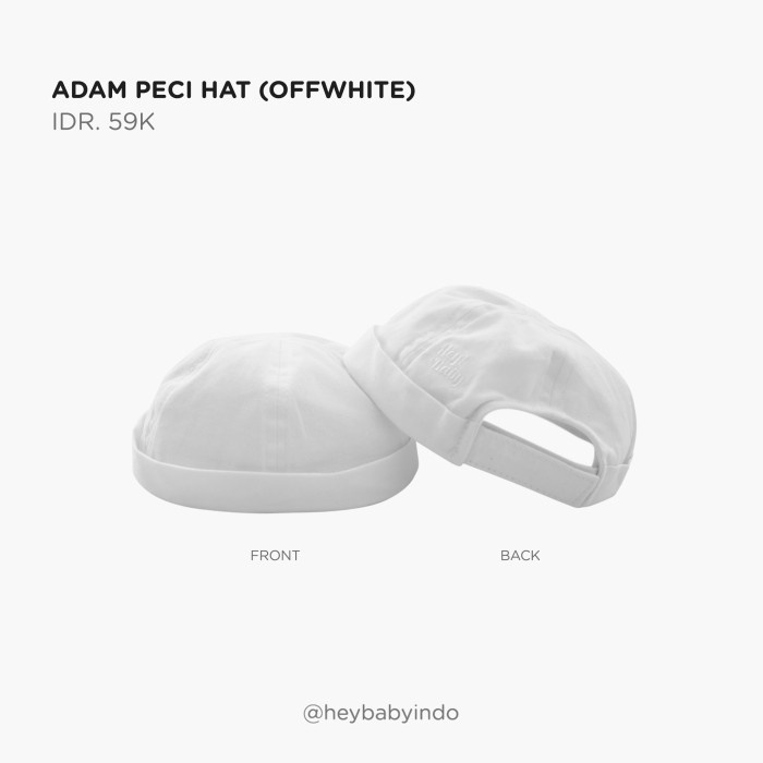 (PROMO) Hey Baby Adam Peci Hat - Off White, 1-3y