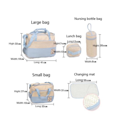 Diaper Baby Bag Tas Perlengkapan Bayi Travelling Bag 5 In 1