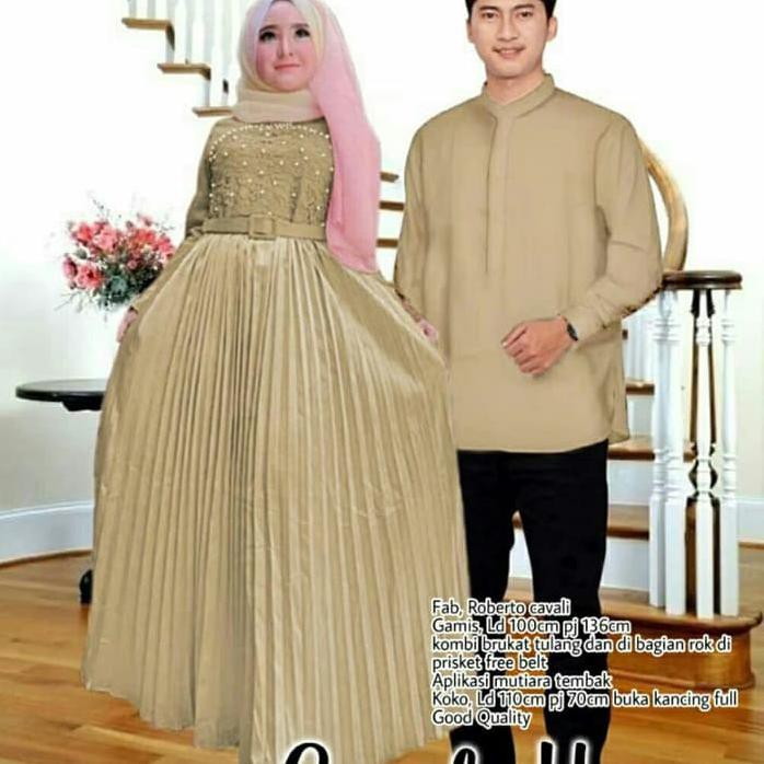 Terbatas- Baju Couple Yura Mocca Gamis Couple Baju Kondangan Baju Pasangan