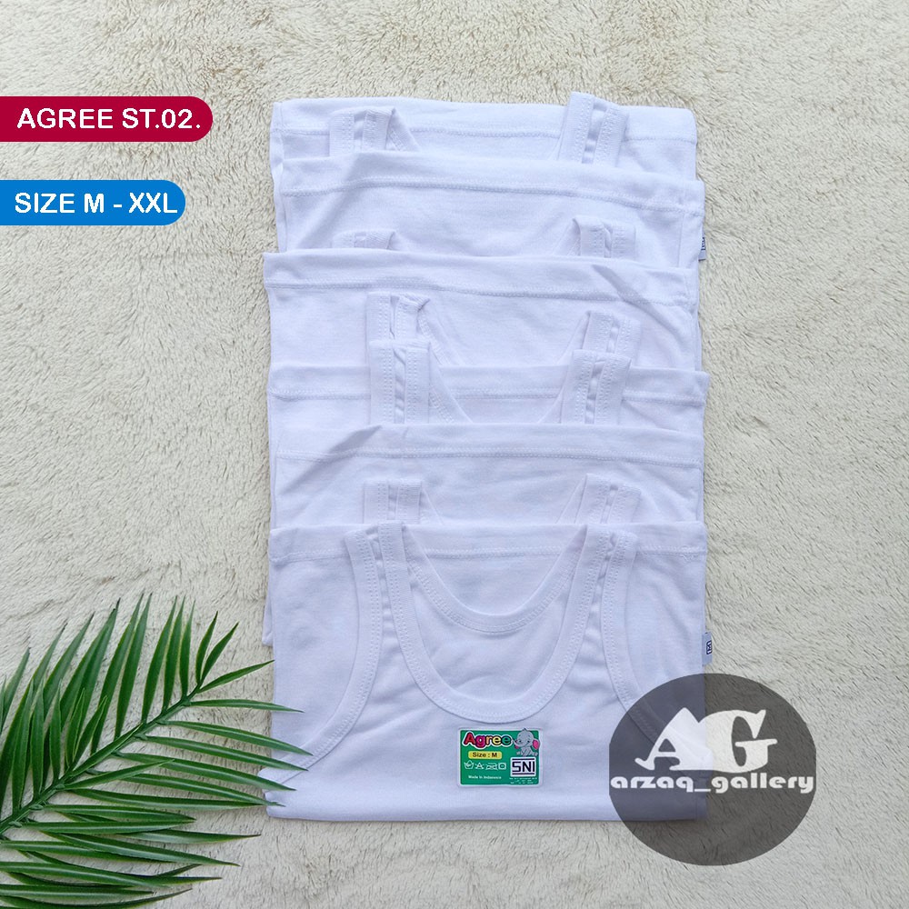 3 pcs - SINGLET AGREE PUTIH ST 02 | SINGLET ANAK AGREE | KAOS DALAM AGREE | Kaos Kutang | Kaos Singlet