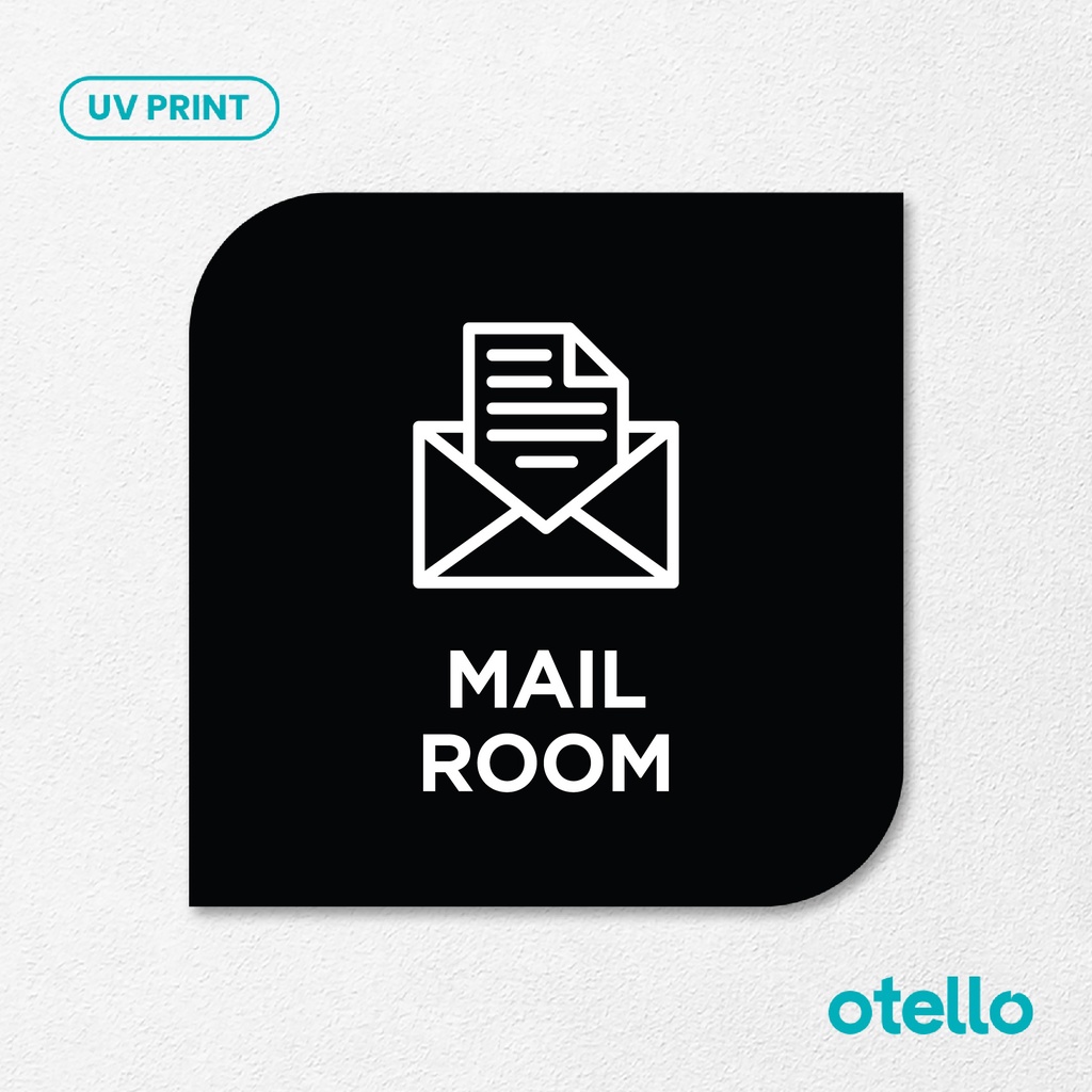 Mail Room Sign Board Akrilik Tempel Signage Dinding Sticker Papan Label Acrylic Restoran Wall Stiker Dinding Petunjuk Toko Cafe