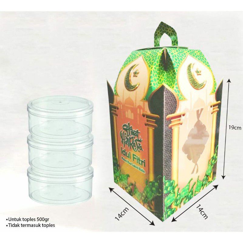 

Dus Box Kue Kering Lebaran THR Nastar Untuk 3 Toples 500gr Harga 1pcs Duplex Tebal Laminasi Ayo Puasa Ramadhan