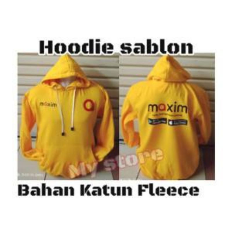 JAKET HOODIE RESLETING KUNING MAXIM OJOL