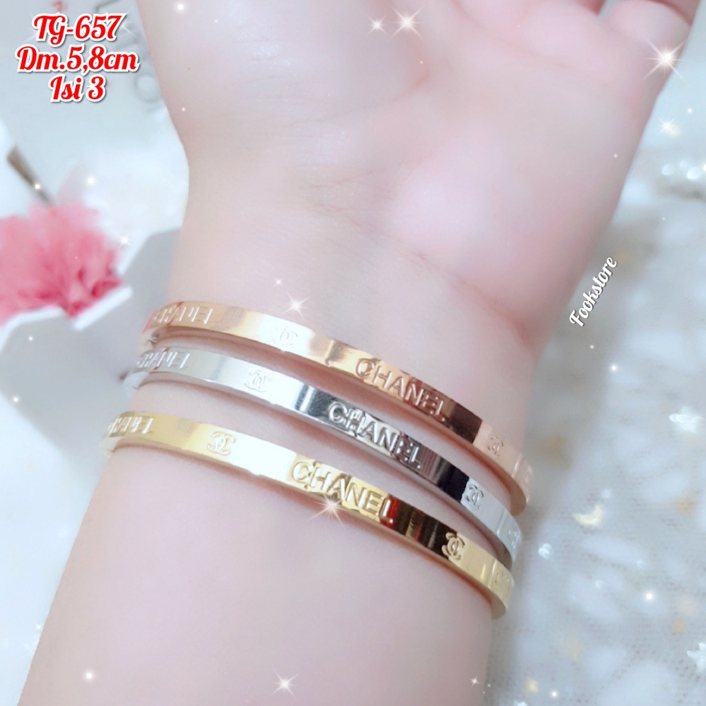 TITANIUM GELANG WANITA MODEL FASHION/ ANTI KARAT/ ISI 3PCS