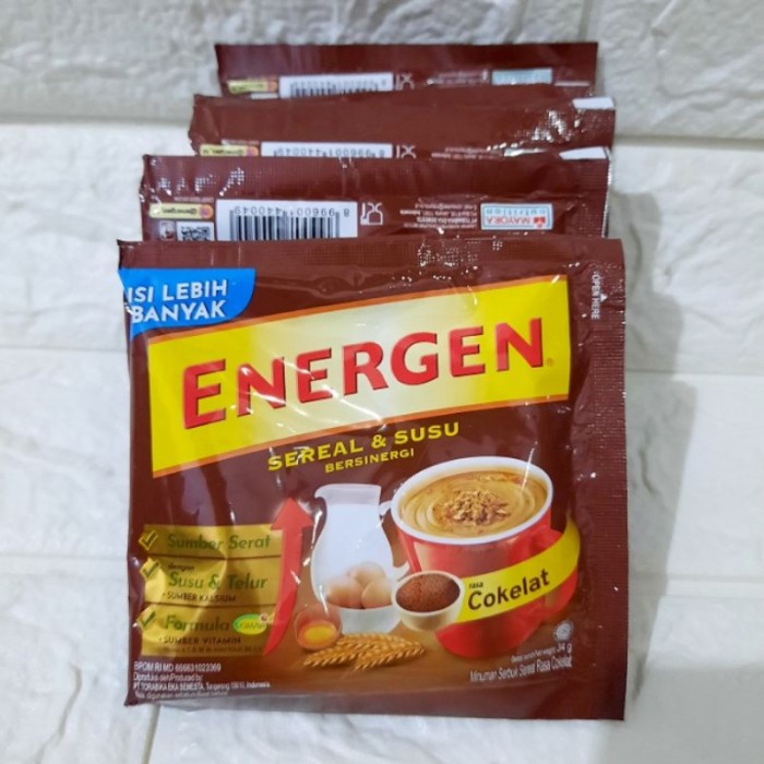 ENERGEN SEREAL SUSU BERSINERGI RASA COKLAT 34 GR ISI 1 RENCENG